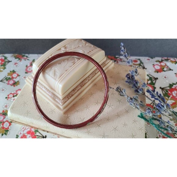 Desert Red Cloisonne Enamel Bangle - Picture 6 of 10